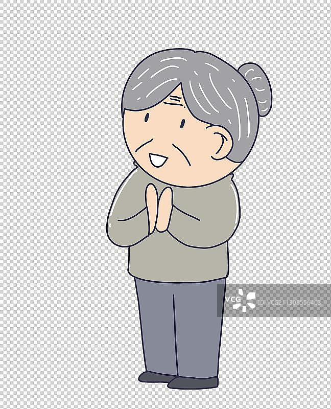 元素:拍手的老年人图片素材