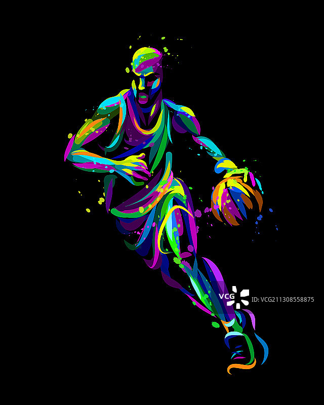 抽象篮球运动员图片素材