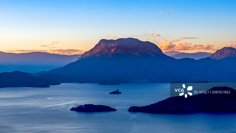 日落女神山图片素材