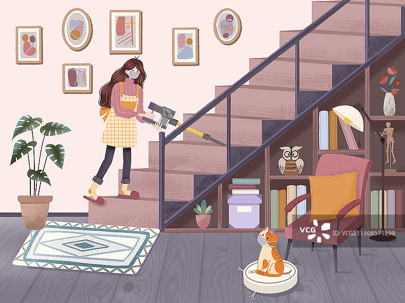 打扫卫生横版图片素材