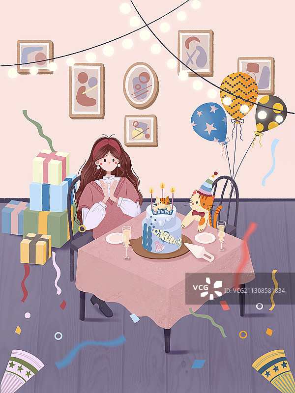 生日聚餐竖版图片素材