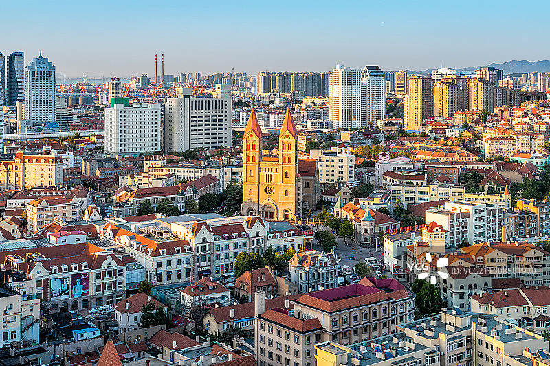青岛老城区天主教堂图片素材