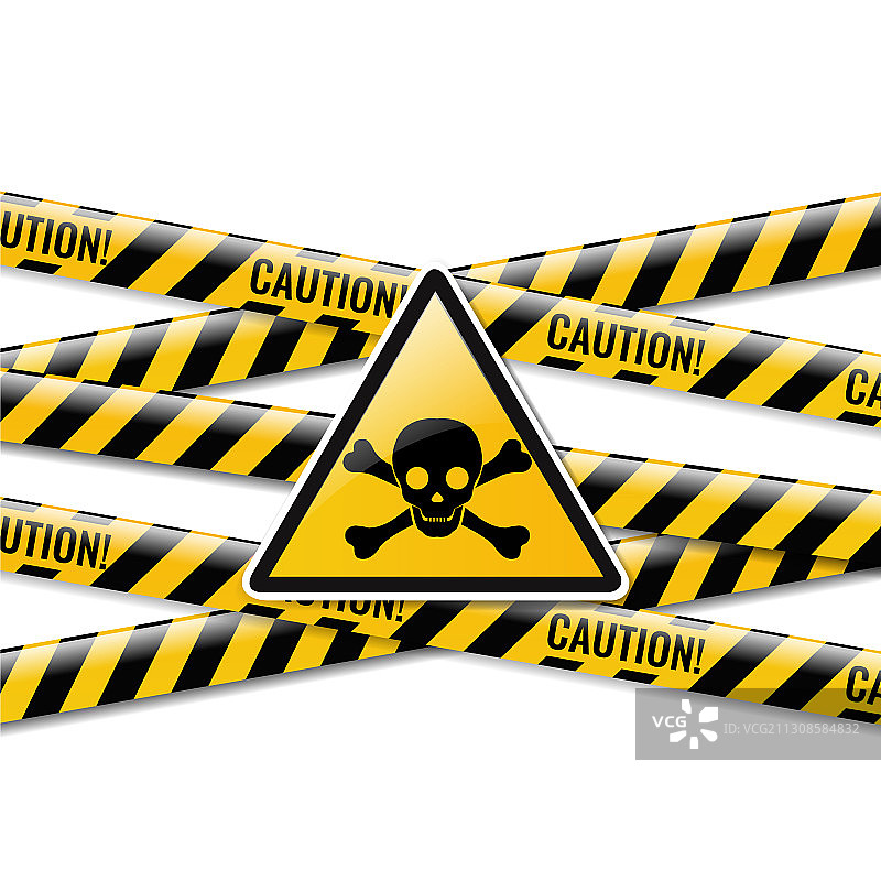 危险标志和白色背景图片素材