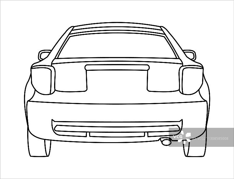 客车后视图快速车轮廓图片素材