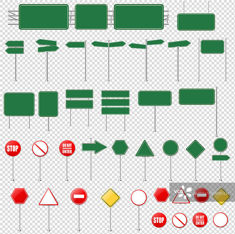 街头标志透明素材合集图片素材