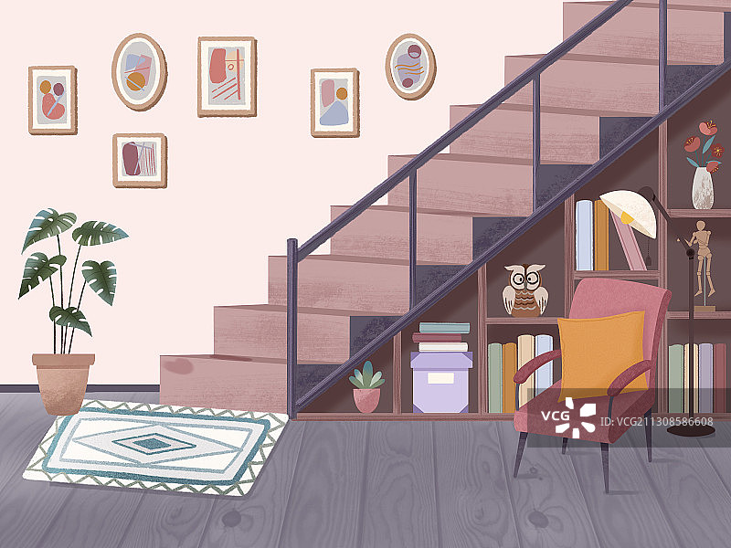 复式房屋室内背景图片素材