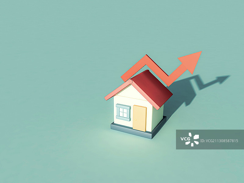 房子价格上涨指标插画图片素材