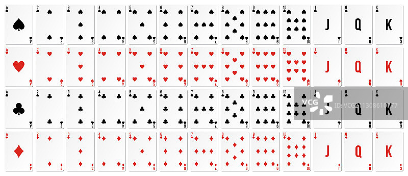 黑桃红桃梅花方块扑克牌素材图片素材