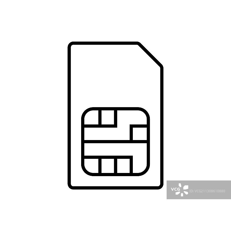 SIM卡线条图标图片素材
