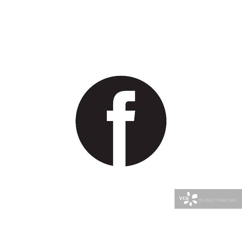 圆形负空间字母F图标图片素材