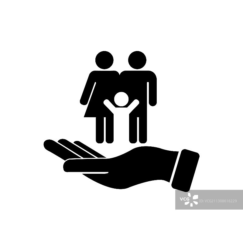 手掌上的幸福家庭Logo标志图片素材