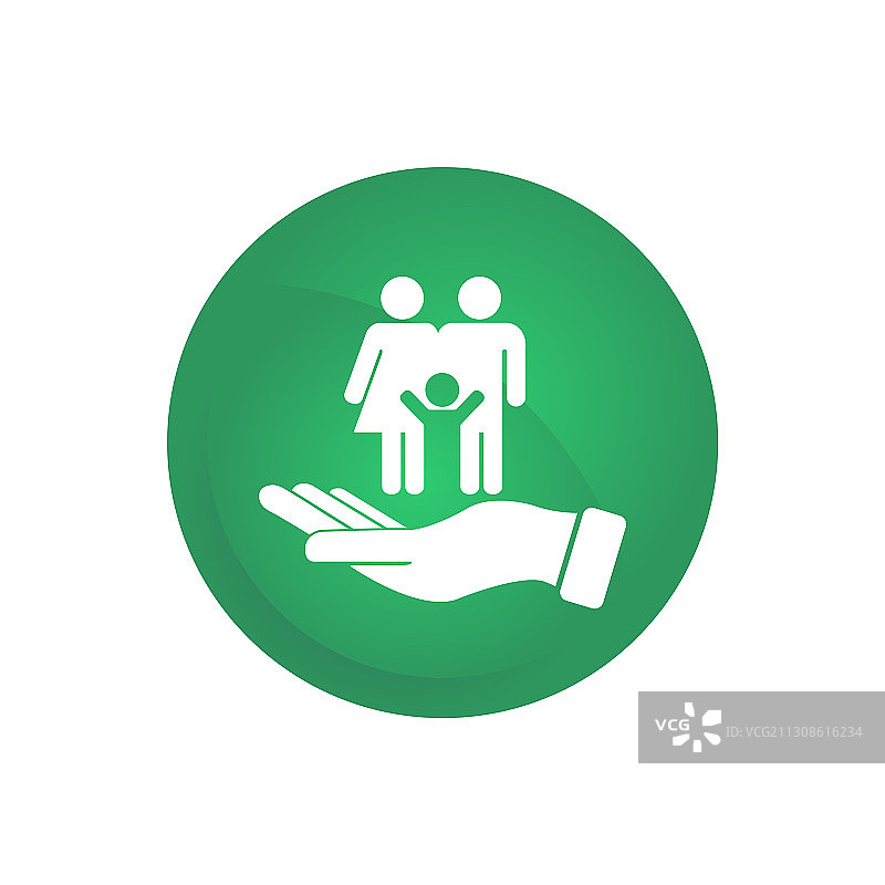 手掌上的幸福家庭Logo图片素材