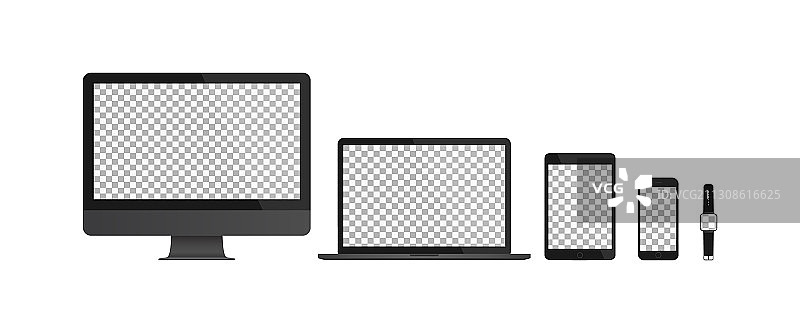 逼真显示器电脑笔记本平板图片素材