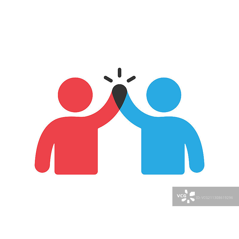 团队合作商业理念图标：两人合作图片素材