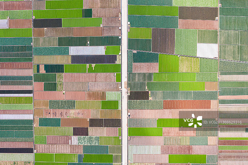 正上方视角航拍部分农田图片素材