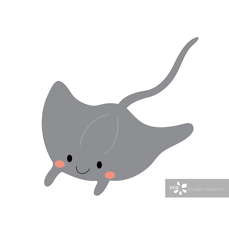 可爱的蝠鲼动物卡通角色图片素材