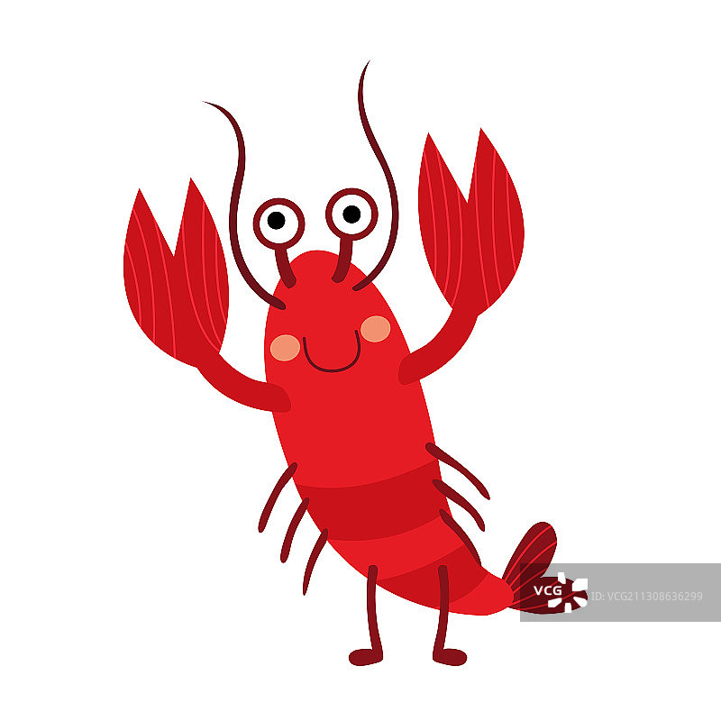 卡通龙虾动物角色图片素材