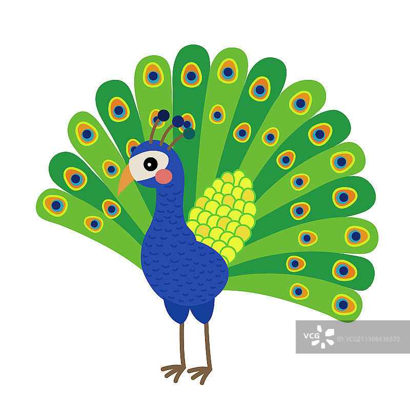 卡通孔雀动物角色图片素材
