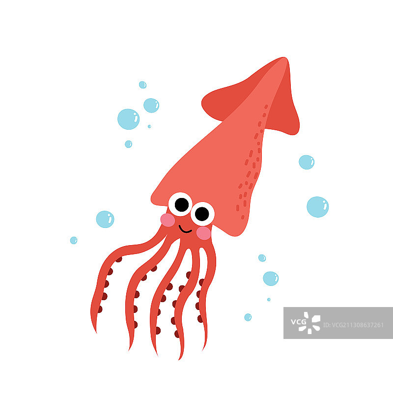 鱿鱼卡通形象图片素材