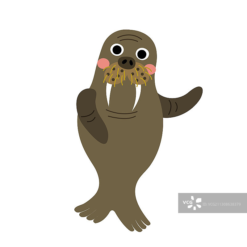 海象卡通形象图片素材