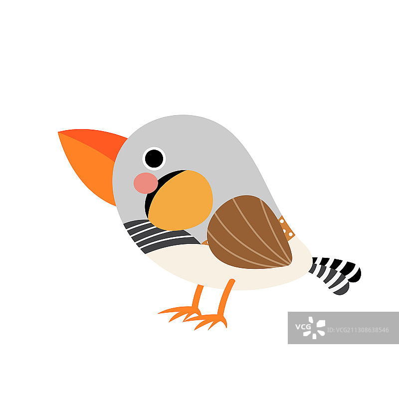 卡通斑胸草雀图片素材