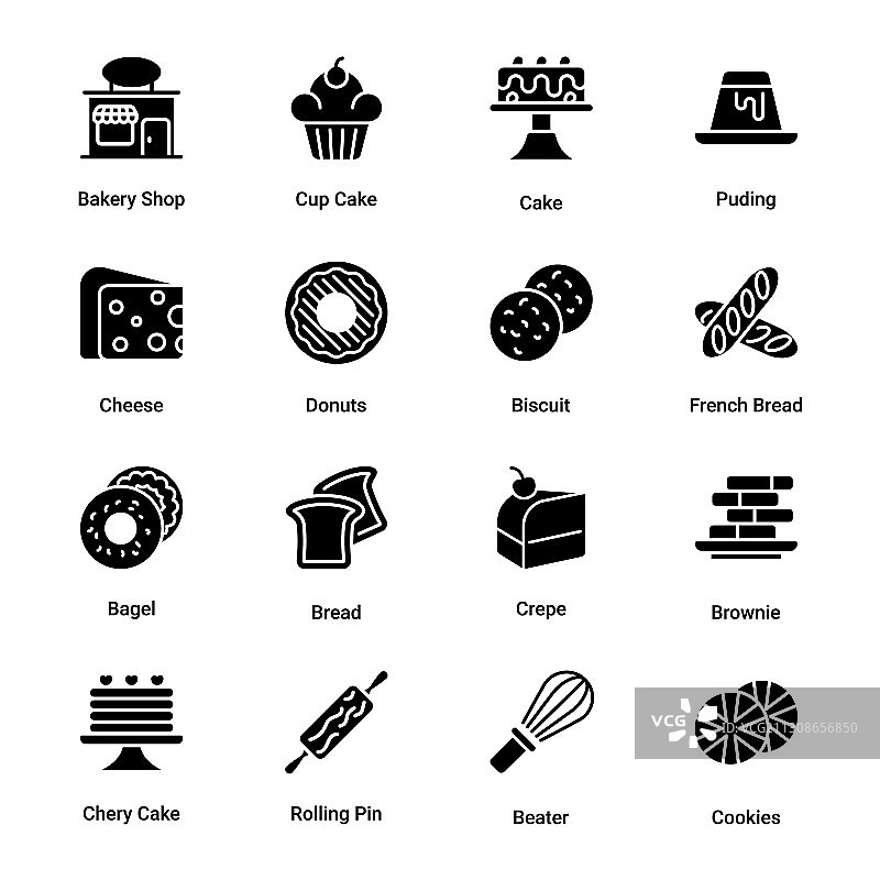 面包店字形图标图片素材