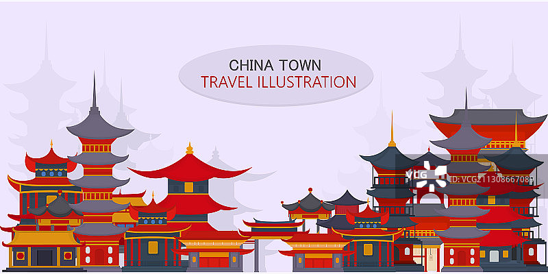 中式寺庙贺卡图片素材