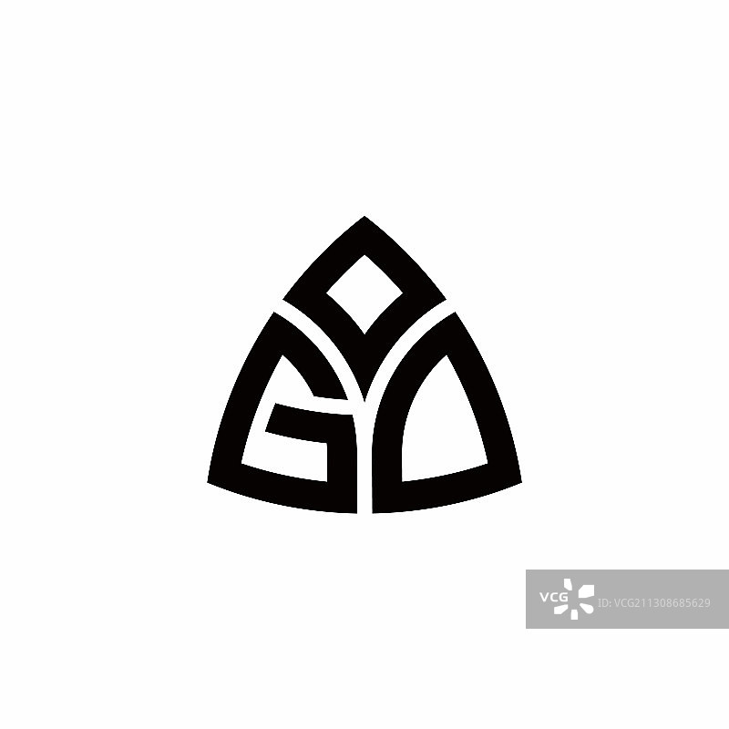 gd首字母logo，现代三角形风格图片素材