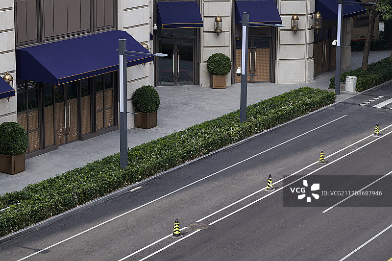 北京CBD高级公寓和正上方视角道路图片素材