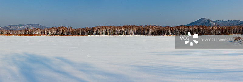 黑龙江省双鸭山市饶河雪景图片素材