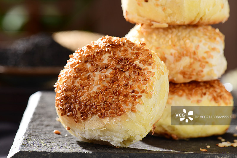 芝麻烧饼图片素材
