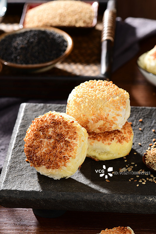 芝麻烧饼图片素材