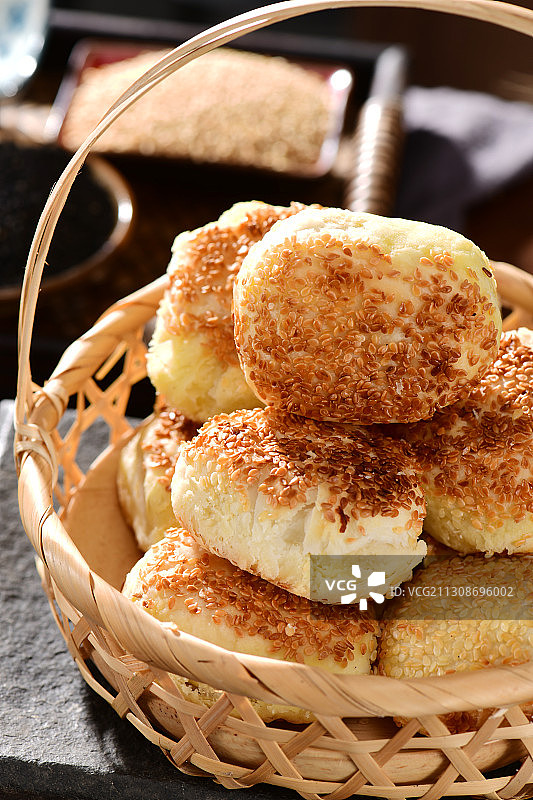 芝麻烧饼图片素材