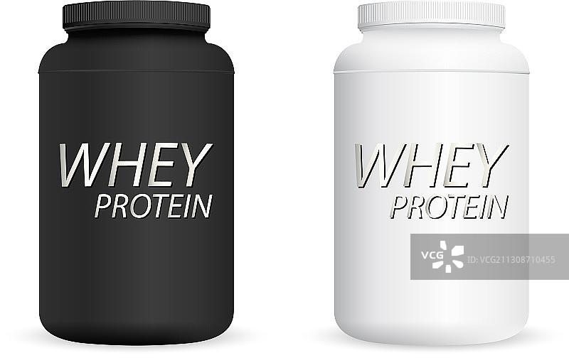 乳清蛋白黑白瓶运动套装图片素材