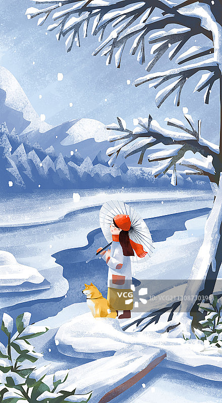 二十四节气之大雪的户外雪景图片素材