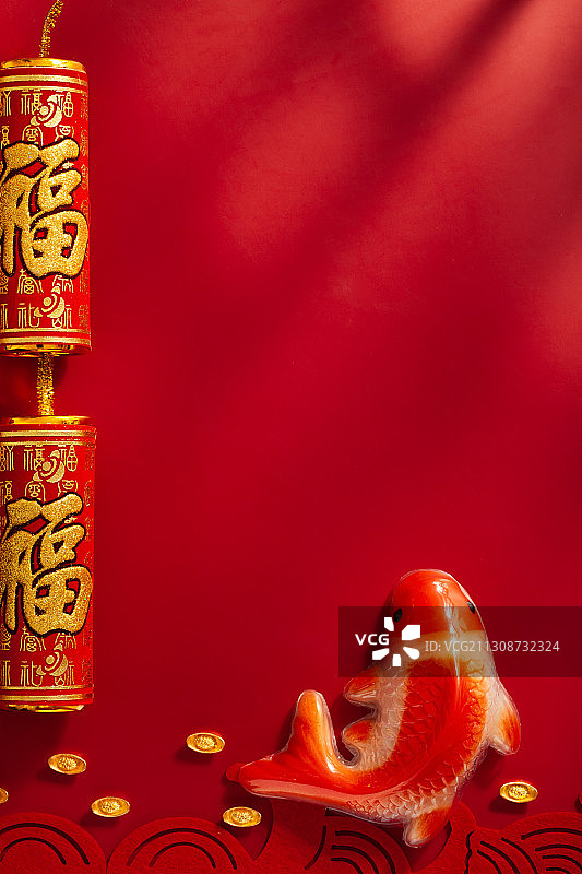 中国红和年糕鱼图片素材