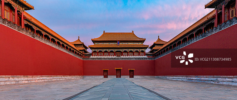 午门朝霞图片素材