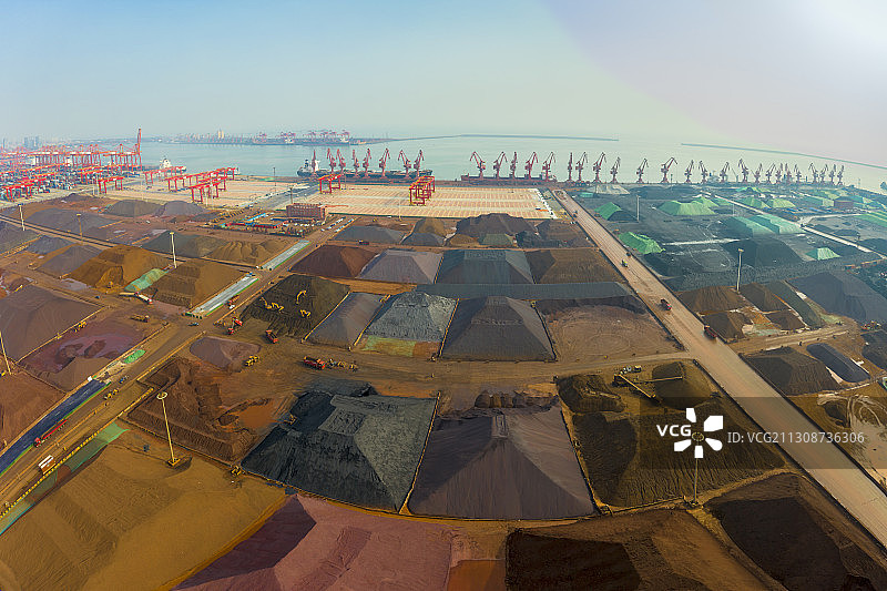 日照港 稀土航运 稀土堆场图片素材