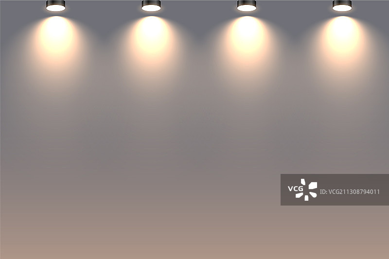 从上方落下的装饰墙聚光灯图片素材