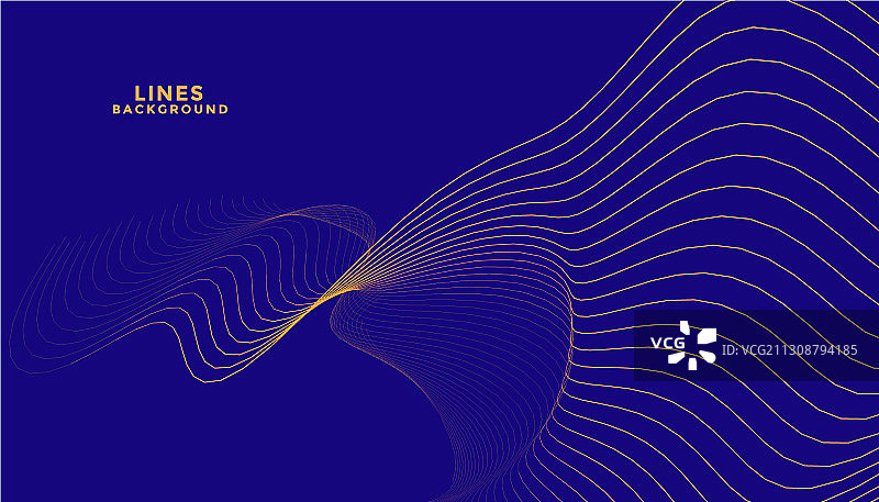 抽象黄色线条蓝色背景设计图片素材