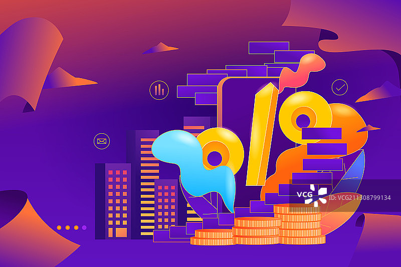 卡通汇率折扣双十二黑色星期五购物电商促销互联网金融矢量插画图片素材