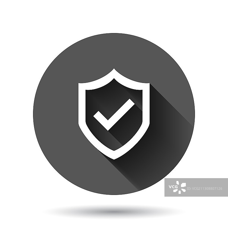 扁平风格的复选标记盾牌图标图片素材