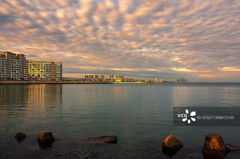 清晨的龙口湾图片素材