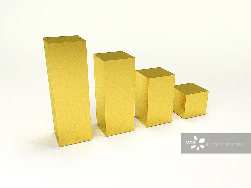 黄金柱状图商业元素插画图片素材