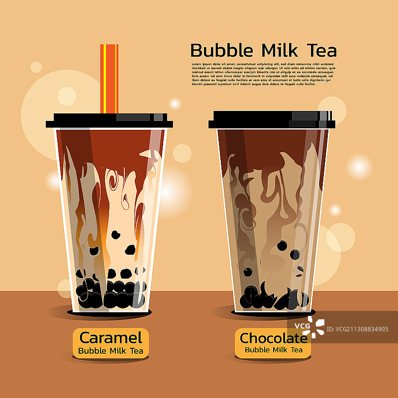 双重口味珍珠奶茶图片素材