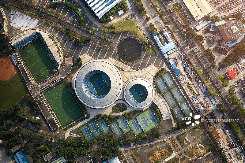 航拍广州奥林匹克体育场网球馆图片素材