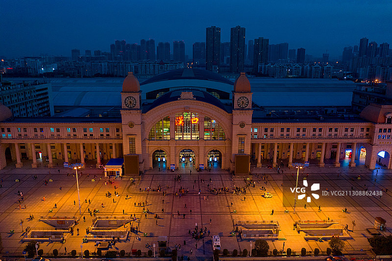 汉口火车站+湖北省武汉市江汉区汉口站图片素材