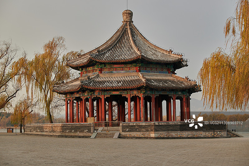 北京颐和园廓如亭图片素材