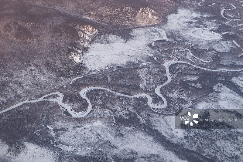 航拍大兴安岭 黑龙江 加格达奇 东北雪景 日落 维纳斯带图片素材