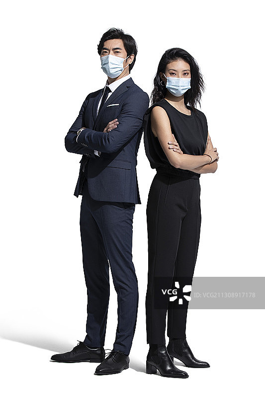 商务人士戴着口罩图片素材